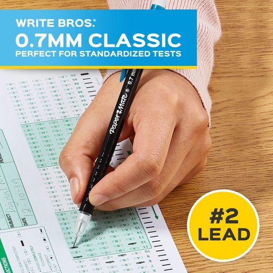 Paper Mate Mechanical Pencils, Write Bros. Classic #2 Pencil, 0.7mm, 12 Count