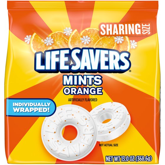 Orange LIFE SAVERS Mints, 1 Bag (13oz), Refreshing Flavor
