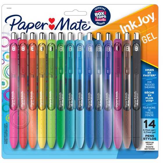 Paper Mate InkJoy Gel Pens, Medium Point (0.7 mm), Assorted Colors, 10 Count